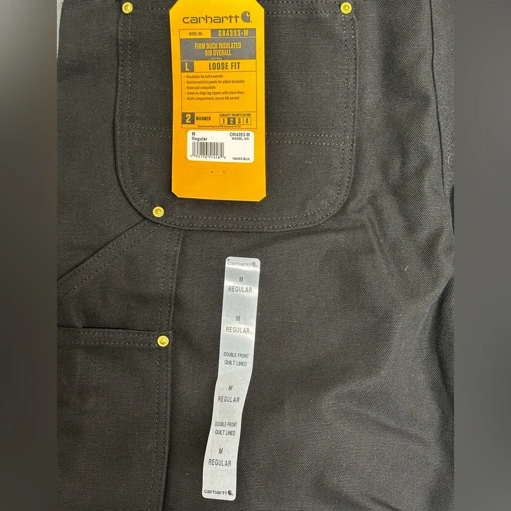 Carhartt mens Loose Fit Washed Duck Insulated Bib Overall SIZE XXL - Picture 2 of 6